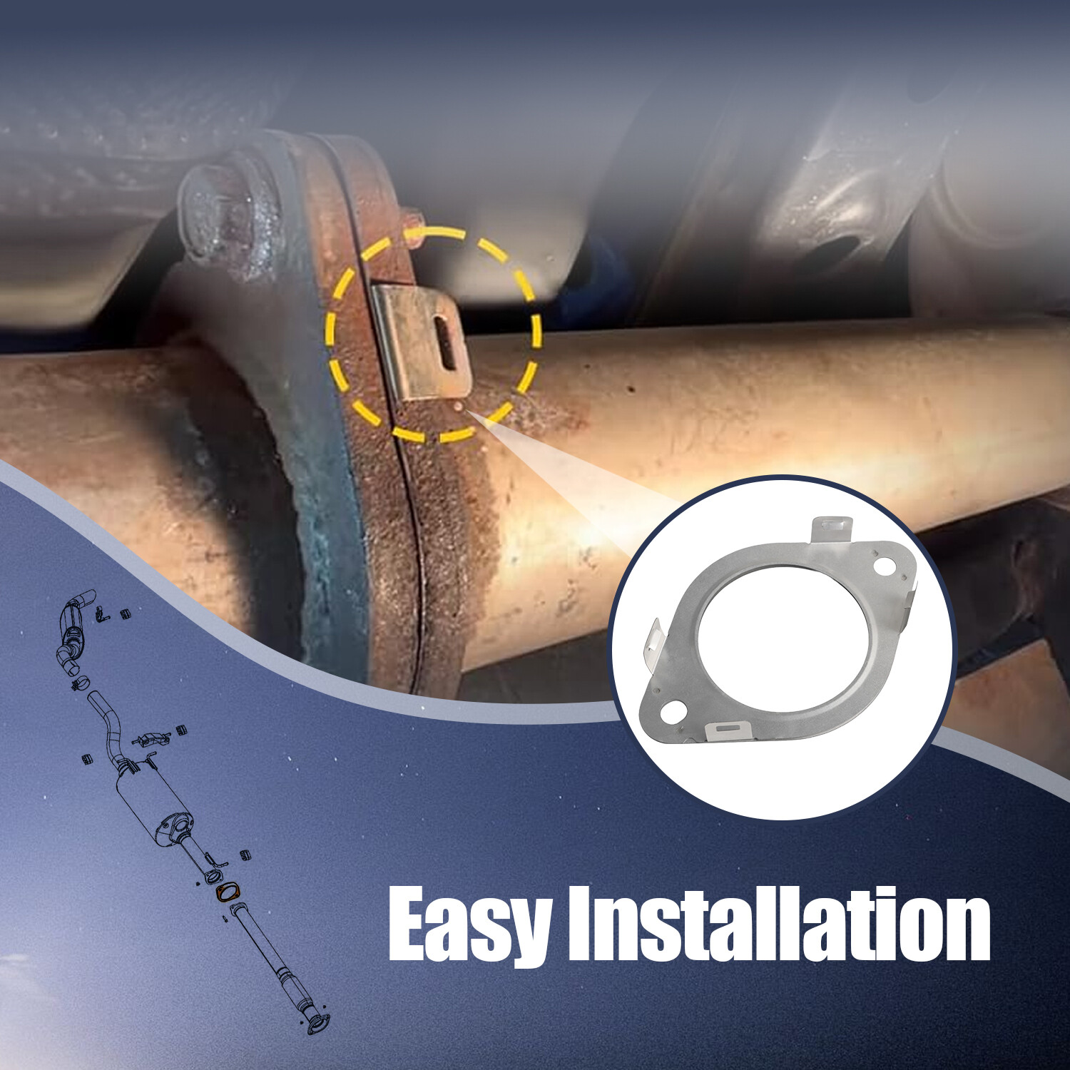 1PCS Exhaust Pipe Gasket for Dodge 2019-2022 Ram 1500 3.6L 5.7L 68505222AA