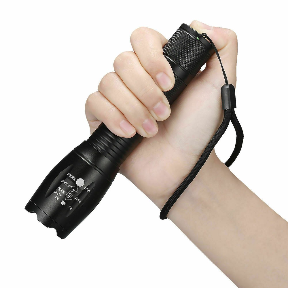 Super-Bright Tactical Flashlight 5 Modes Zoomable 2-Pack