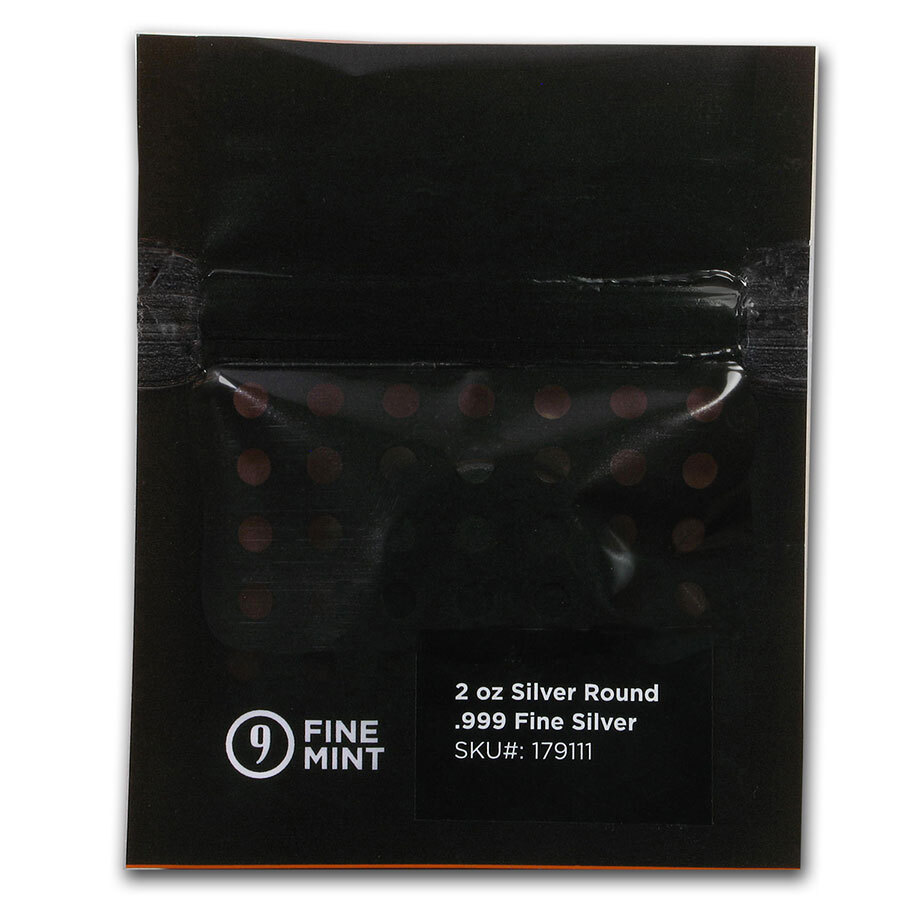 2 oz Cast-Poured Silver Round - 9Fine Mint