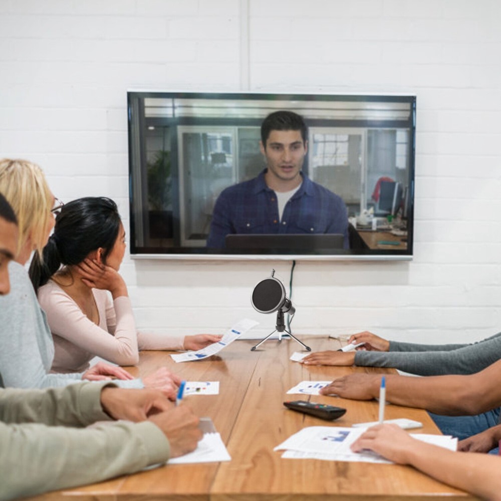 USB Condenser Microphone w/ Tripod Stand For Game Chat Audio Recording Computer