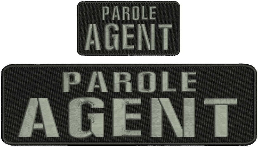 Parole Agent embroidery patch 3x10 and 2x4 hook grey