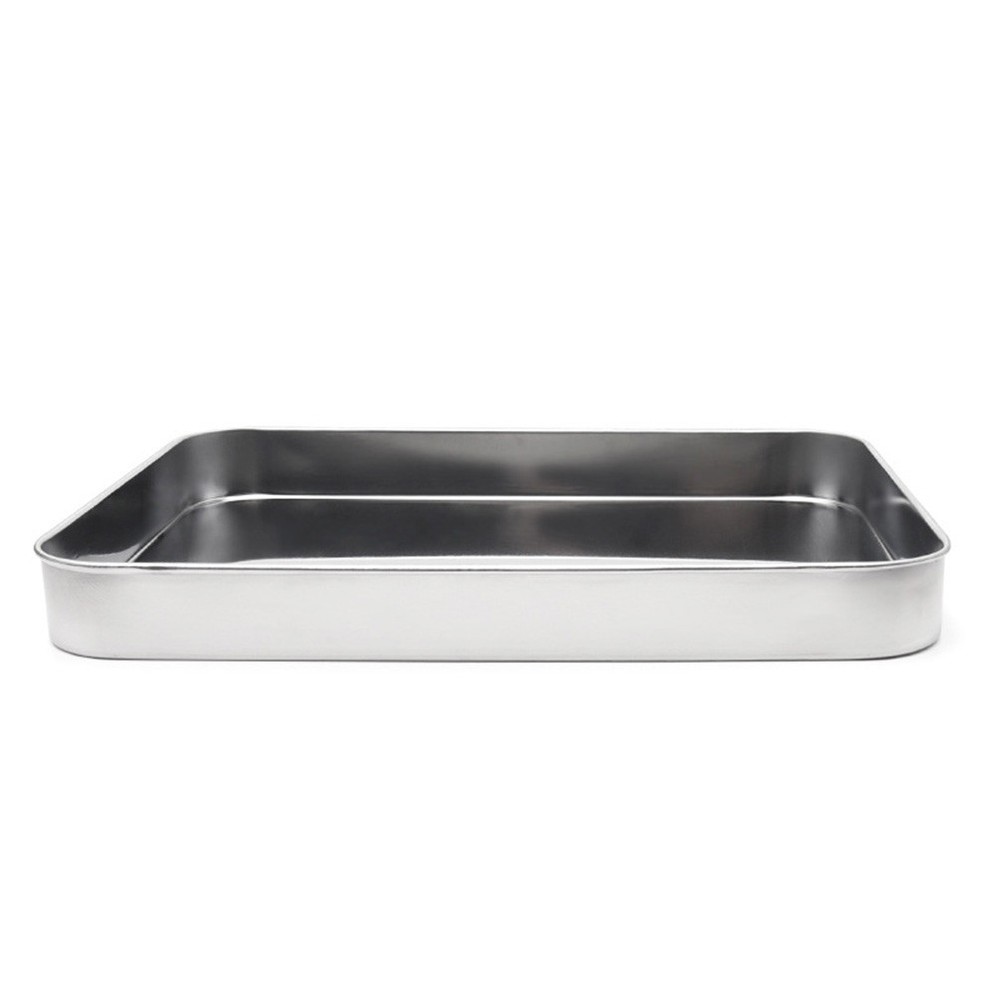 10 Inch Rectangular Rice Noodles Plate Steaming Dish Stainless Steel
