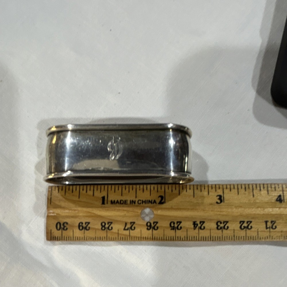 Sterling silver monogram D napkin ring