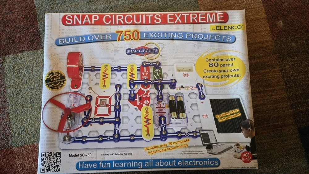 Complete-Elenco Snap Circuits Extreme SC-750 Electronics Exploration Kit