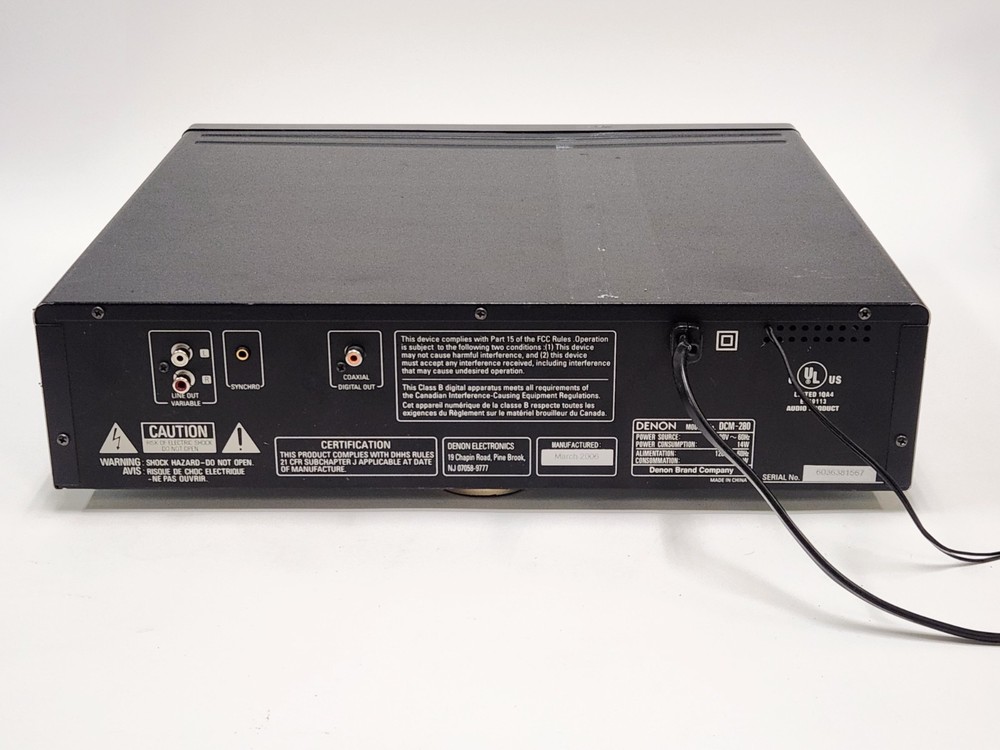 Denon DCM-280 5-Disc Carousel CD Changer - Tested & Working