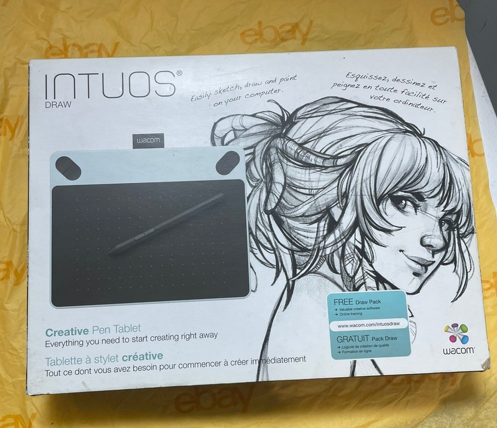 Wacom Intuos Draw Creative Graphics Tablet Small White- CTL490