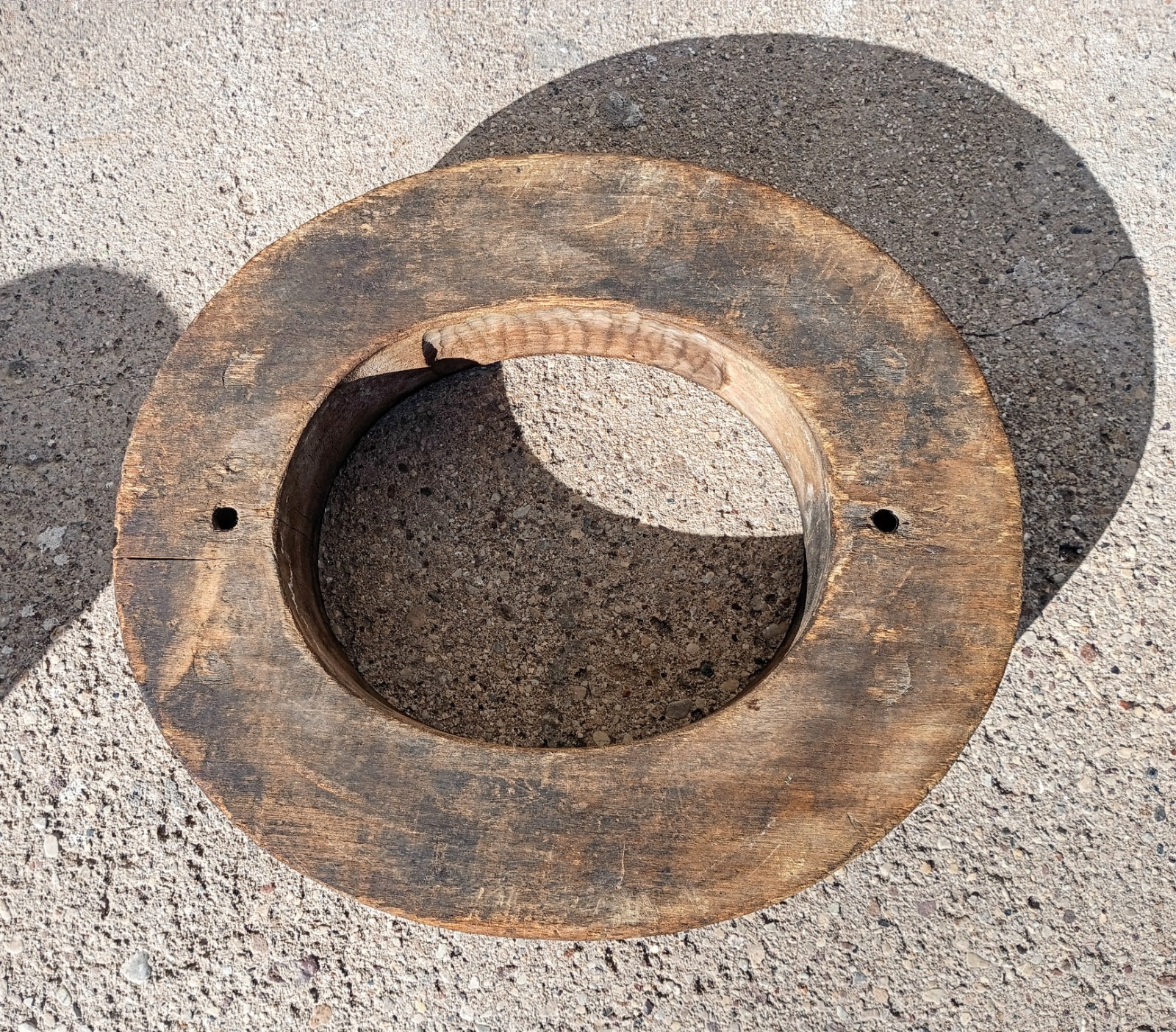 Antique Primitive Amish Solid Wood Millinery Block Dome 2 Piece Hat Form R475