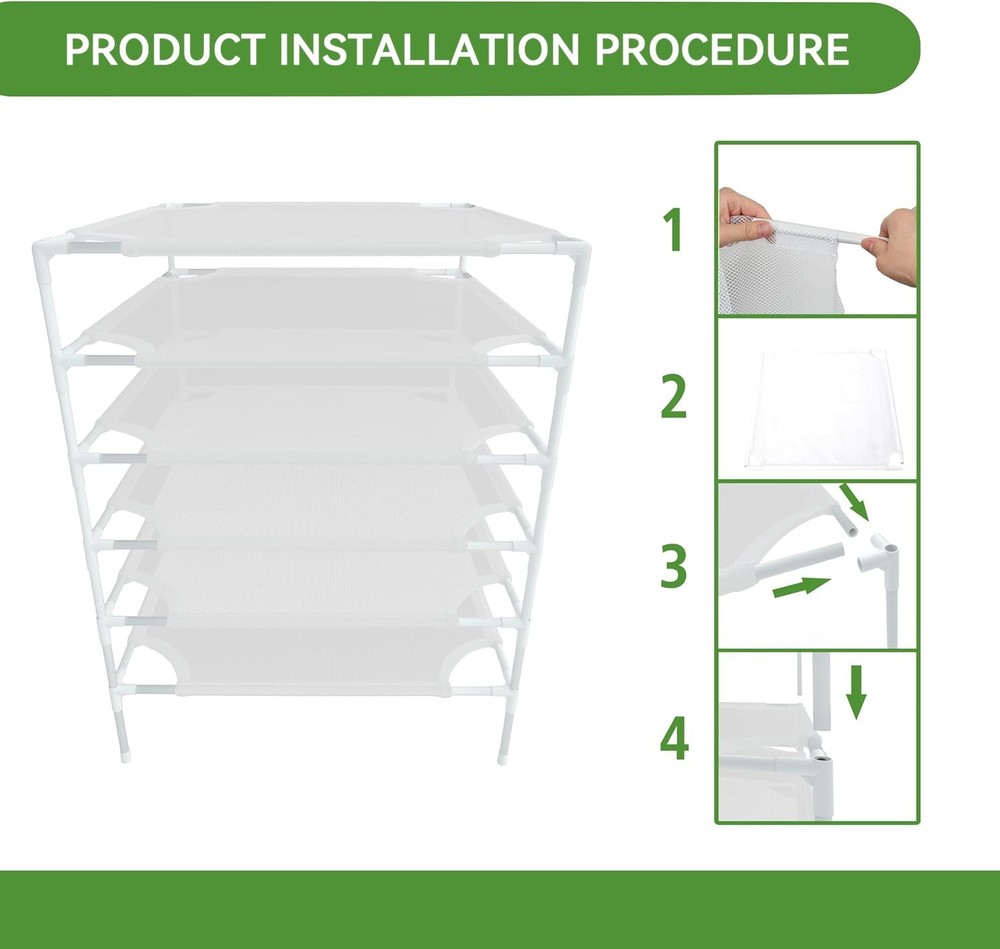 Sweater Drying Rack 6-Layer Flat Drying Rack Stackable Mesh Fabric Clothes