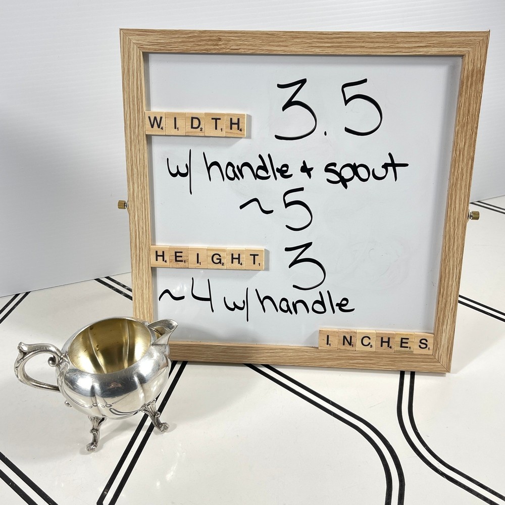 Sheridan Silver on Copper Footed Creamer Pitcher Etched Melon Design