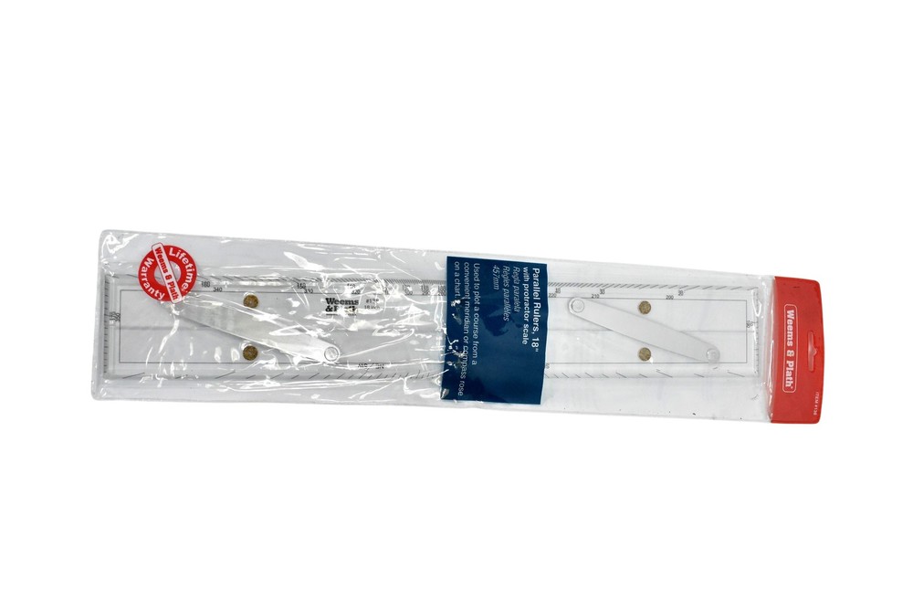 Weems & Plath Clear Parallel Ruler 18 In Protractor Scale Chart Plotter