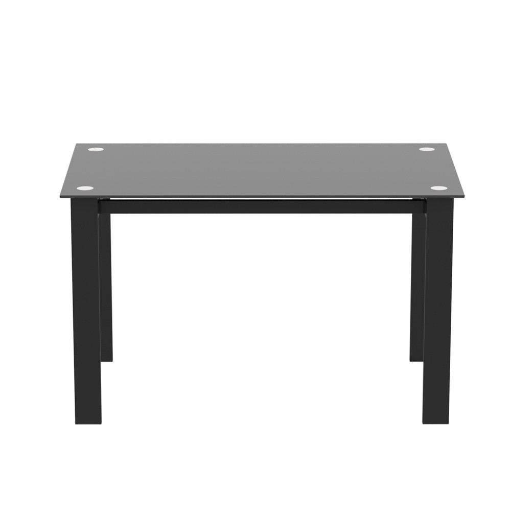 7 Piece kitchen Table set，Modern Black Dining Table Rectangular Tables