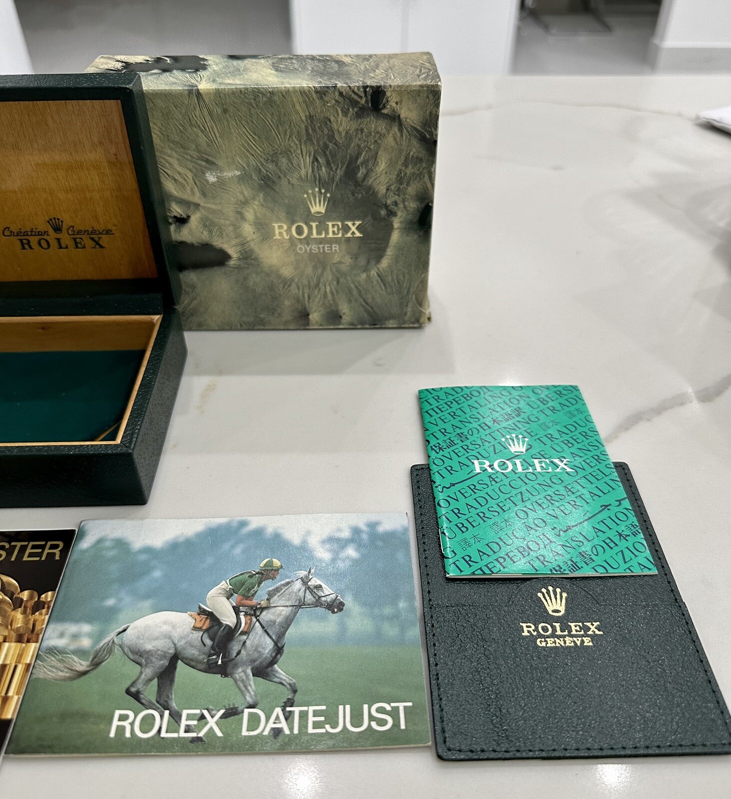 100% Genuine Rolex Datejust 16013 16014 Box Booklets Tags FULL SET 80s clean