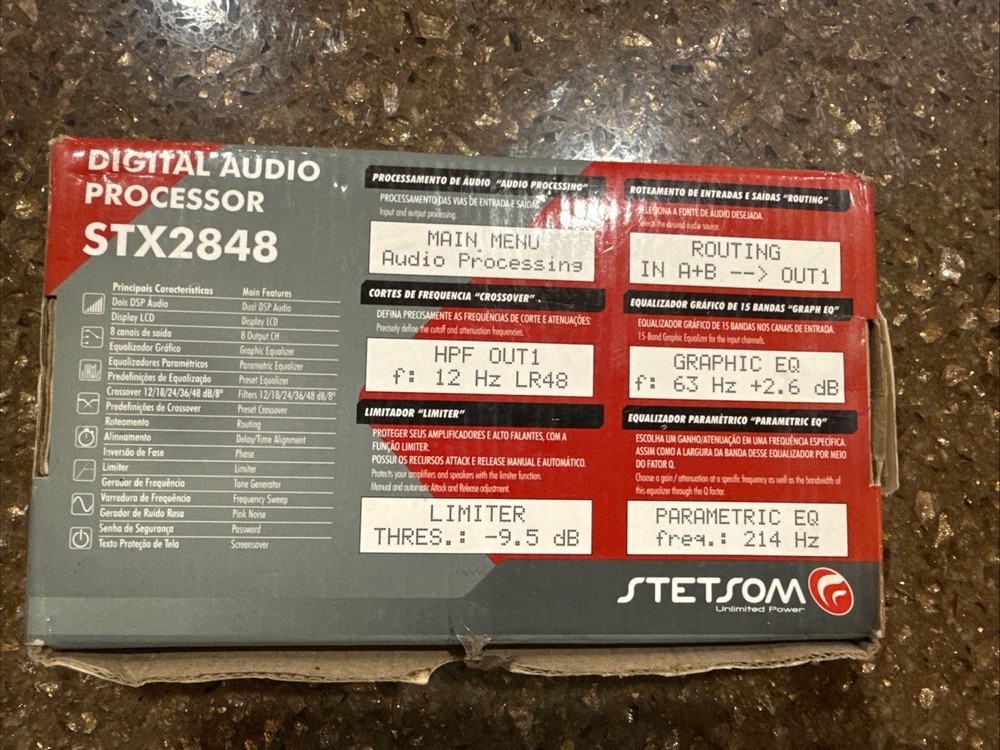 Stetsom STX2848 DSP Crossover & Equalizer 8 Channel Digital Signal Processor