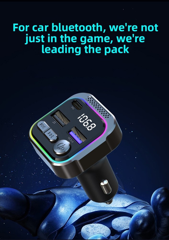 Aluminum Alloy Car Bluetooth MP3 Player FM Transmitter PD Fast Charging