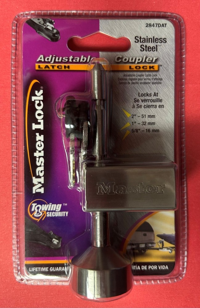 Master Lock Adjustable Coupler Latch Lock 2847DAT