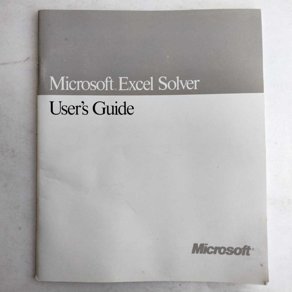 Microsoft Excel Solver User Guide Version 3.0 Macintosh Os2 In Windows