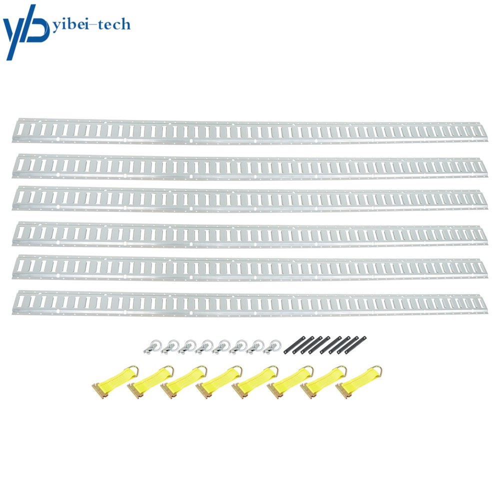 30 Pack 8' E Track Tie Down Rail Kit Horizontal Galvanized Durable For Trucks