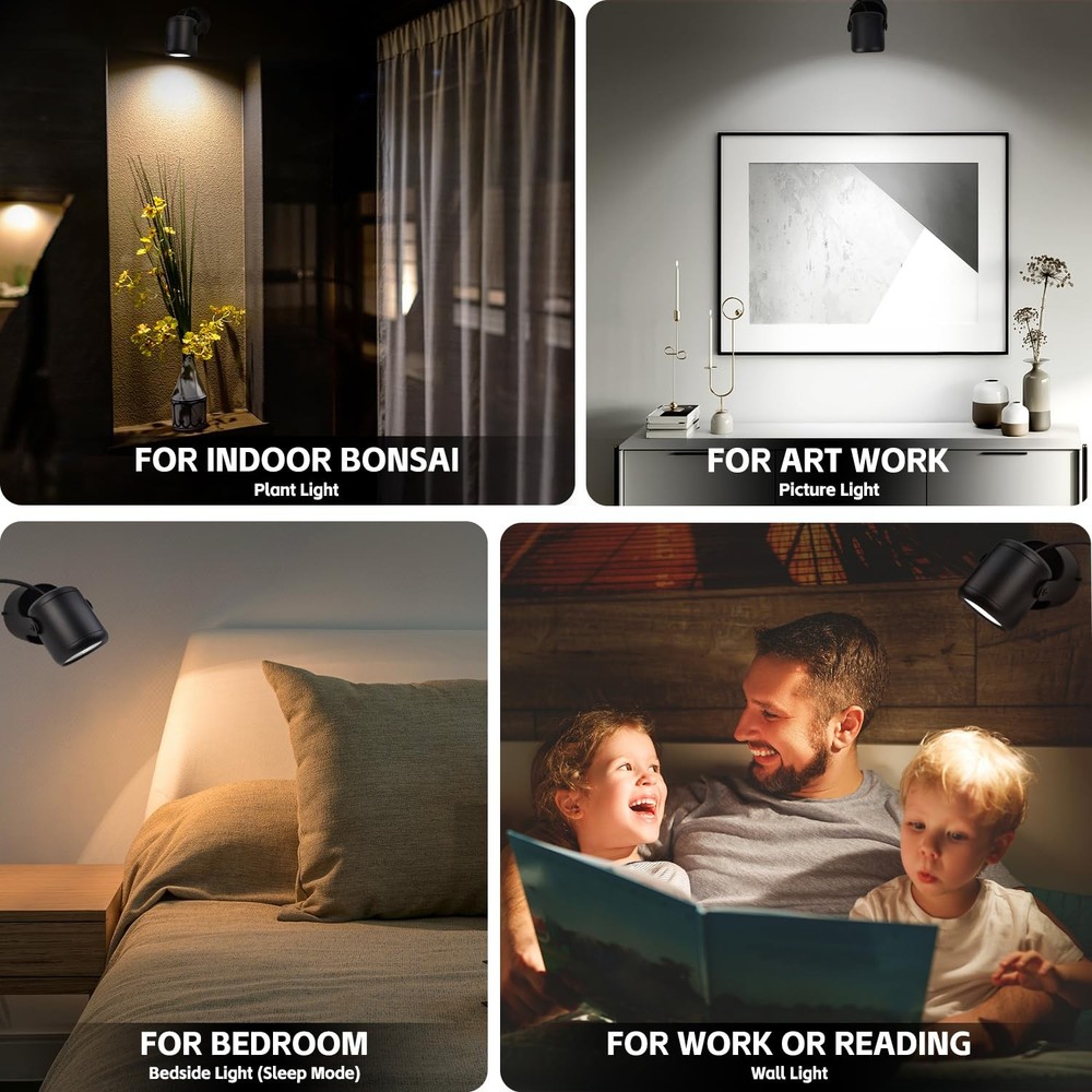 LED Uplighting Indoor with Timer and Remote, Stepless Adjustable Color Temper...