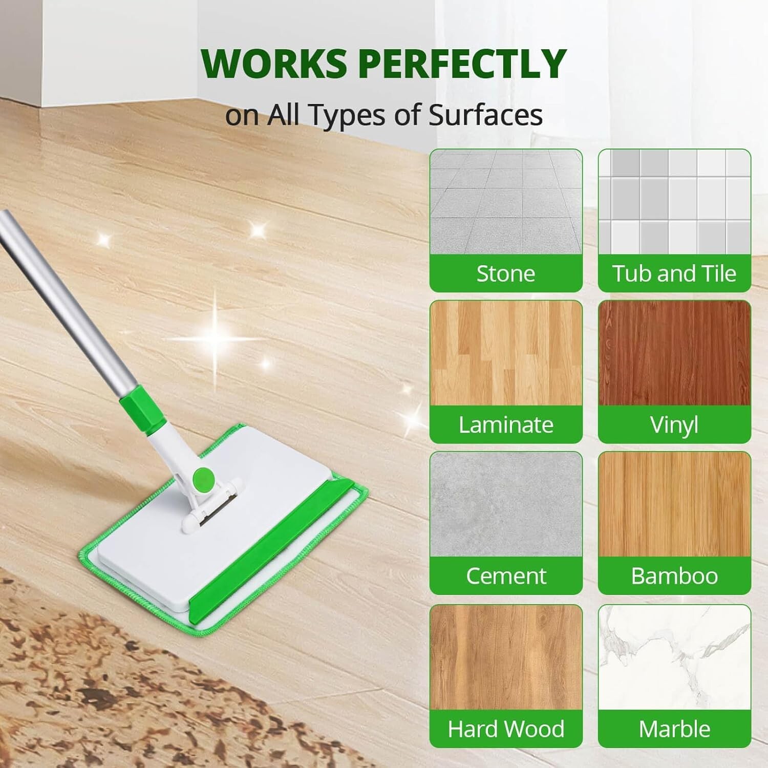 Baseboard Cleaner Tool with 4 Cleaning Pads for Walls ,Ceiling , Floor, Window