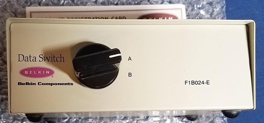 Belkin F1B024-E 2-Port Data Transfer Switch. New Open Box.