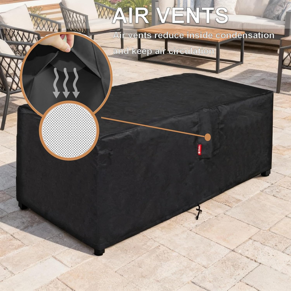 Sheechung Rectangular Fire Pit Cover-Fits 44-48 Inch Fire Table-Outdoor Waterpro