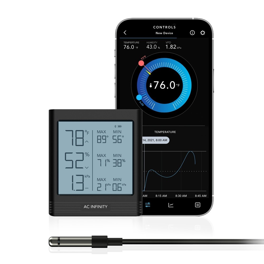 CLOUDCOM B1, Digital Thermostat Display with Corded Sensor Probe & Bluetooth App