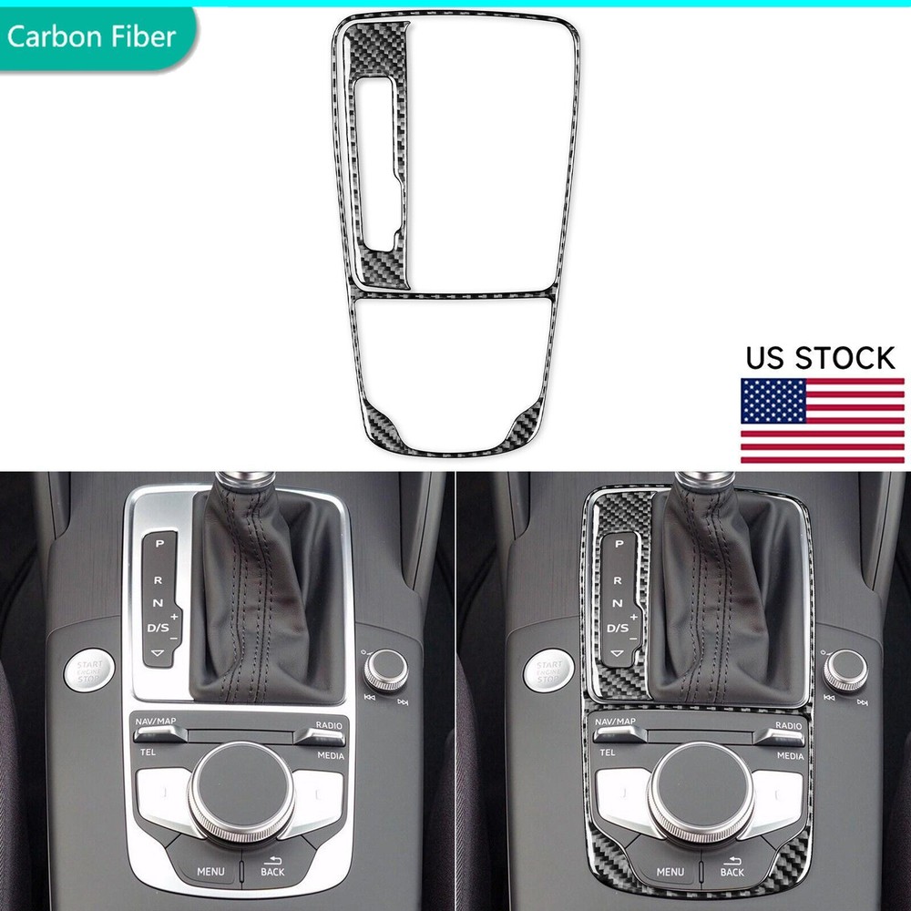 For Audi A3 S3 RS3 8V 2013-2019 Real Carbon Fiber Console Gear Shift Panel Cover