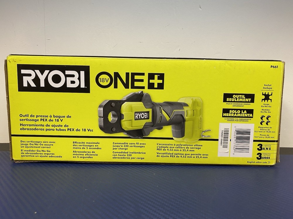 New Ryobi 18V PEX Crimp Ring Press Tool - Model: P661 - Tool Only