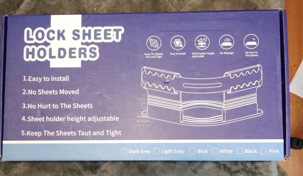 White Lock Sheet Holders For Bed
