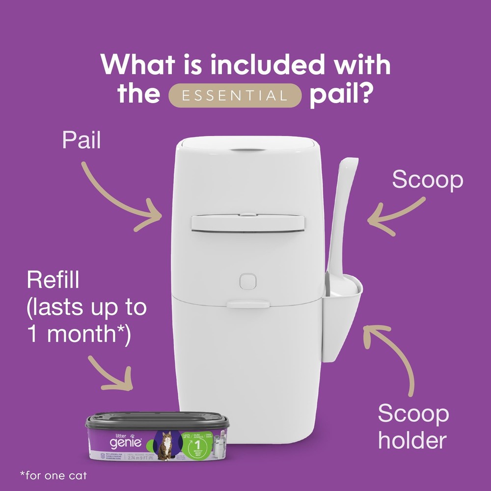 Essential Cat Litter Disposal System Odor control includes One Starter refill