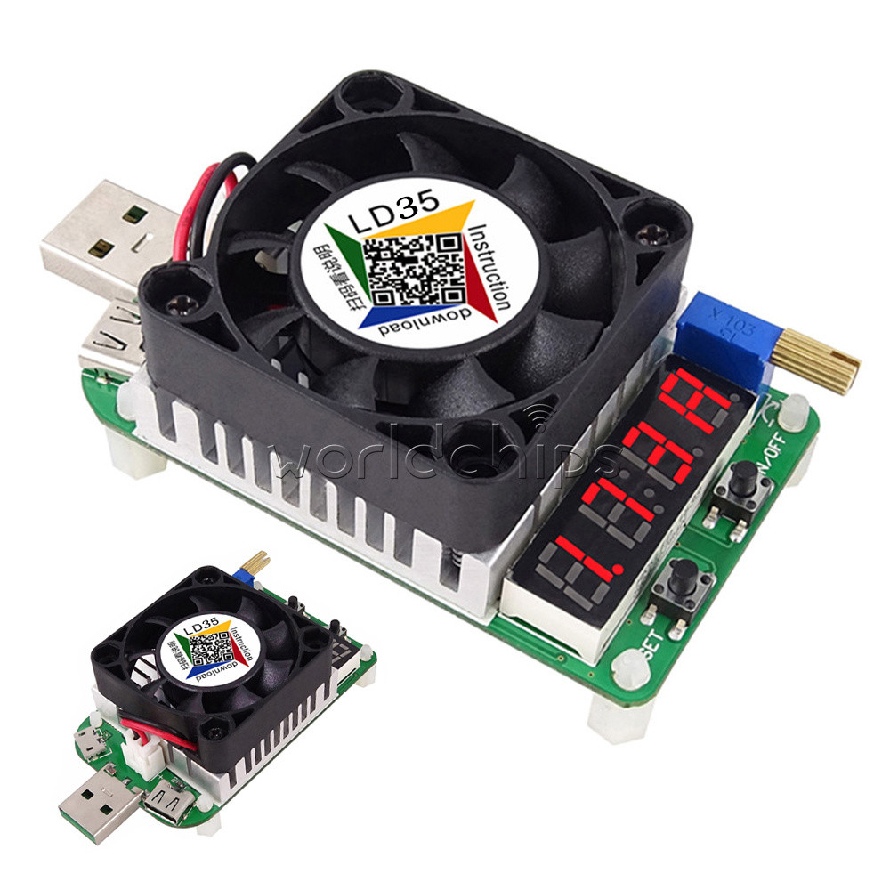 35W Electronic Load Resistor USB Interface Test Discharge Battery Tester LD25