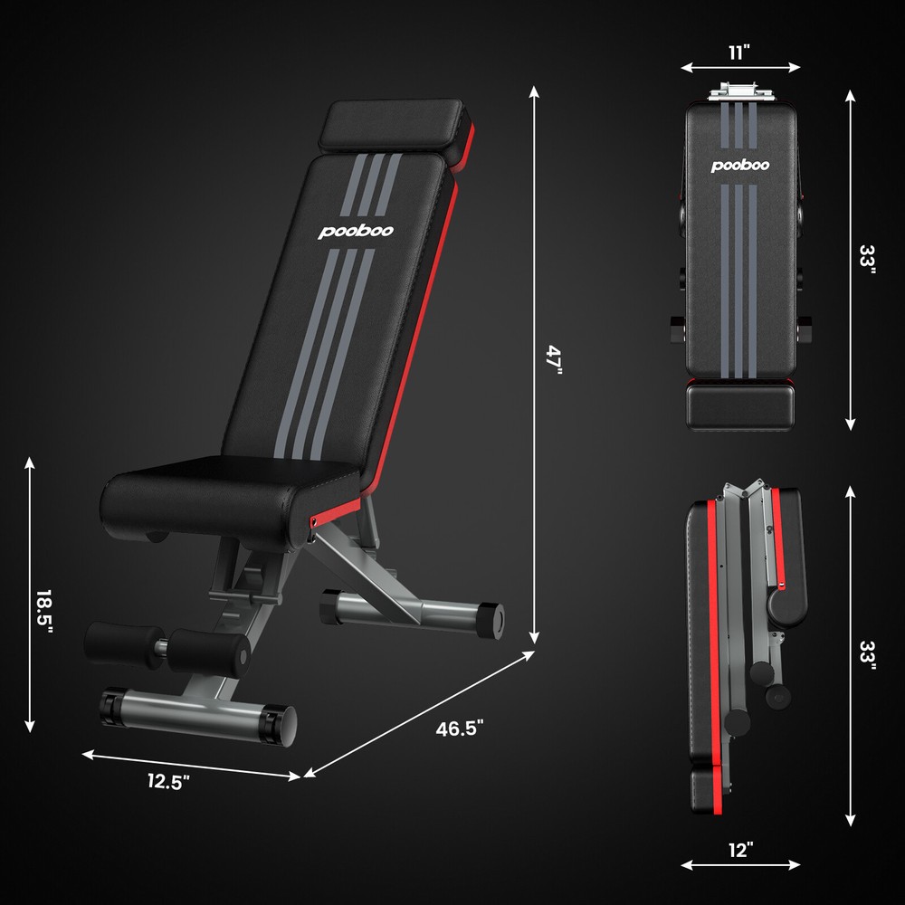 Adjustable Foldable Weight Bench for Home Gym Strength Training Workout Bench