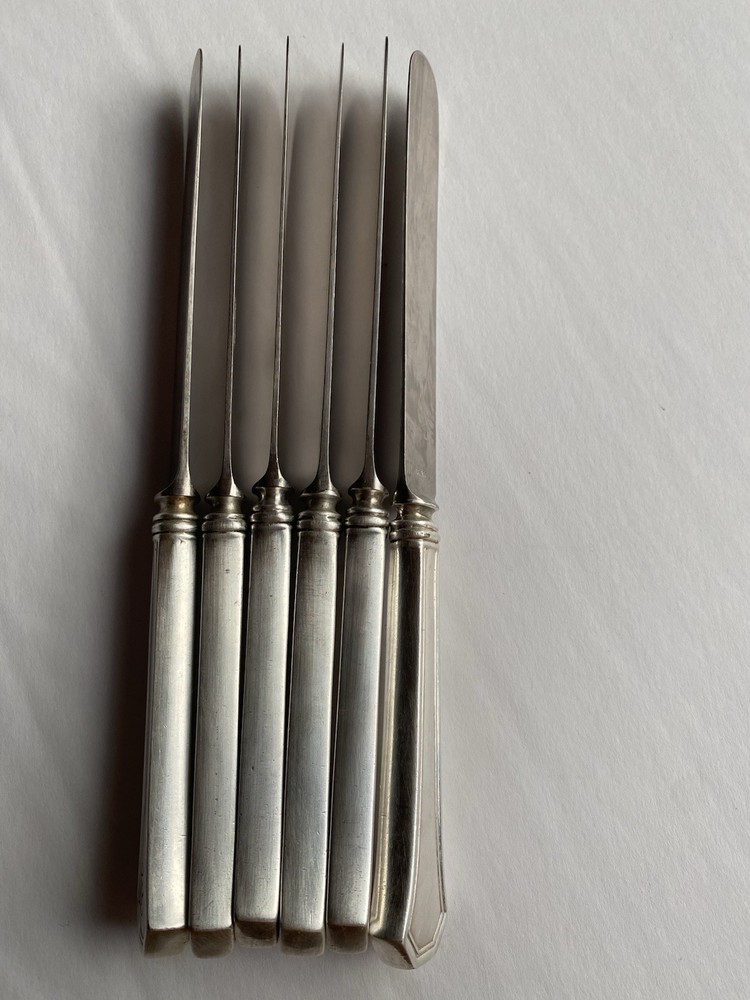 Reed & Barton 6 Dinner Knives Silverplate Flatware