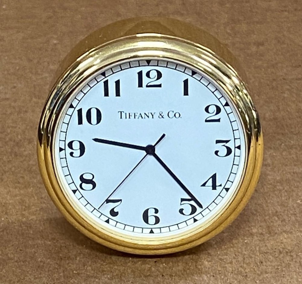 TIFFANY & CO 2" DESK CLOCK (NOT WORKING) USED.