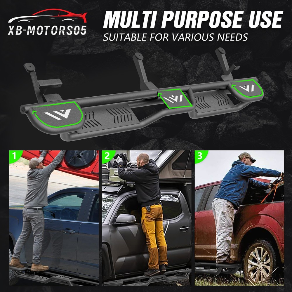 For Ram 1500 Double/ExtendedCab 2002-2008 3- Raised Steps Side Running Boards