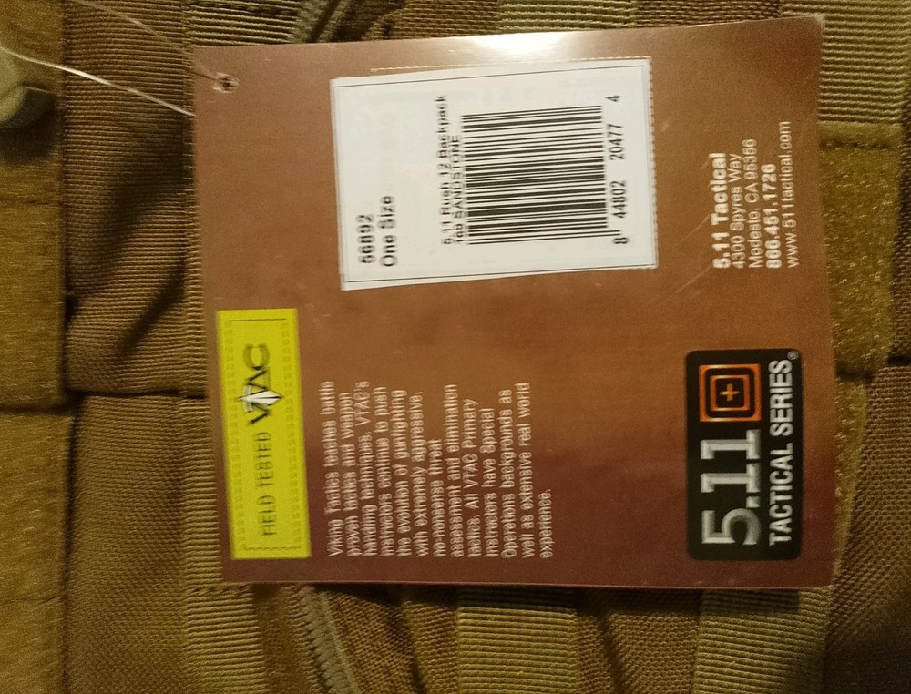 5.11 Tactical GEN 1 RUSH12 Backpack, Sandstone
