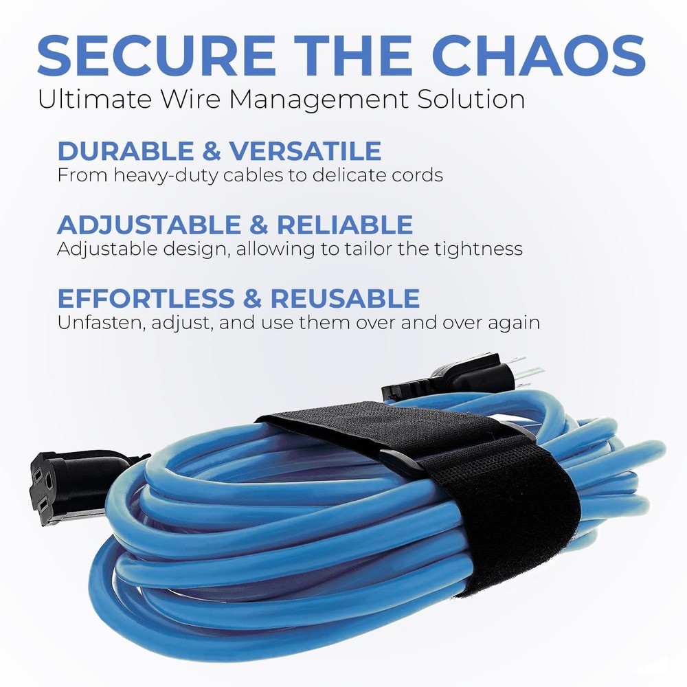 15 Pack Reusable Cinch Straps 1” x 12” - Hook & Loop Safety Solution