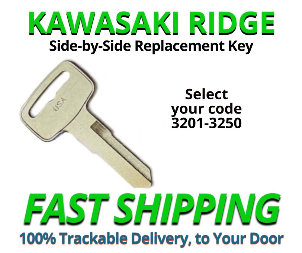 Kawasaki Ridge Keys UTV Replacement Key Cut to your Code 3201-3250
