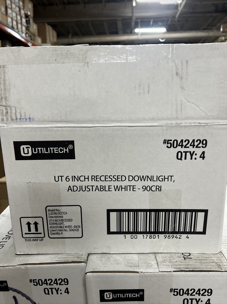 UTILITECH 5042429 6-Inch Recessed Downlight Adjustable - White (4 PACK)