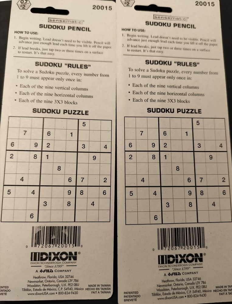 2 Sets Automatic Soduko/Crossword/Puzzle Pencils