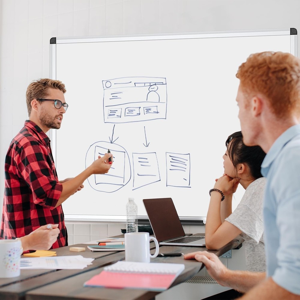 Wall-Mounted Whiteboard 48x24 - Magnetic Board