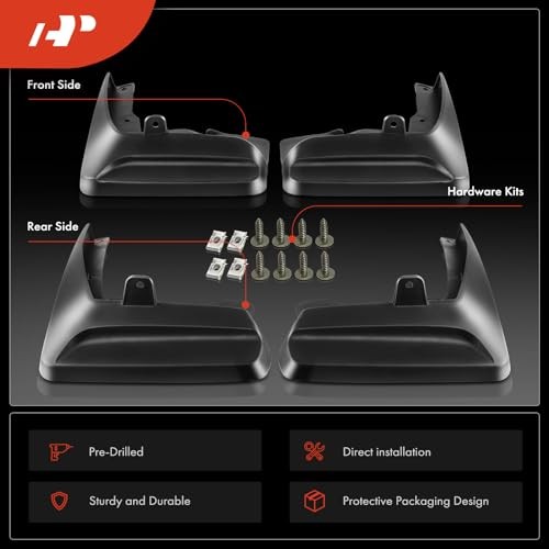 Set of 4PCS Mud Flaps Splash Guards Mudguards Mudflaps with Hardware Kits