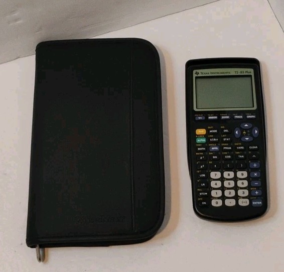 Texas Instruments TI-83 Plus Graphing Calculator – Tested & Working – With Case