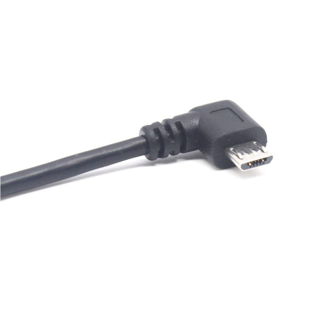 Micro USB Left Angle,Micro Extension Cable, 90 Degree 10 inches, Black