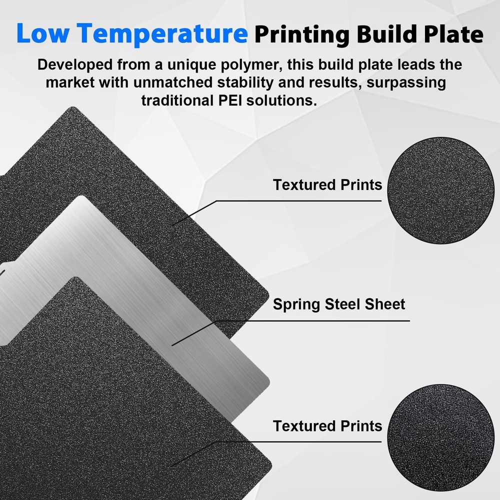 PEI Cool Plate with QR Code for Bambu Lab, Low Temperature Cold Plate PLA Pla...