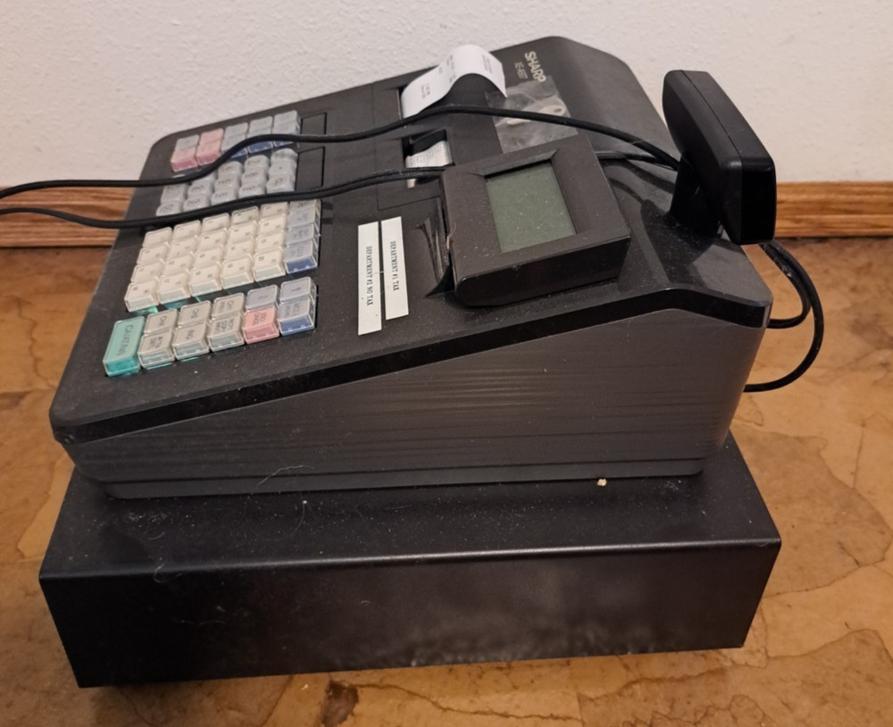Sharp Model XE-A507 Electric thermal Cash Register complete