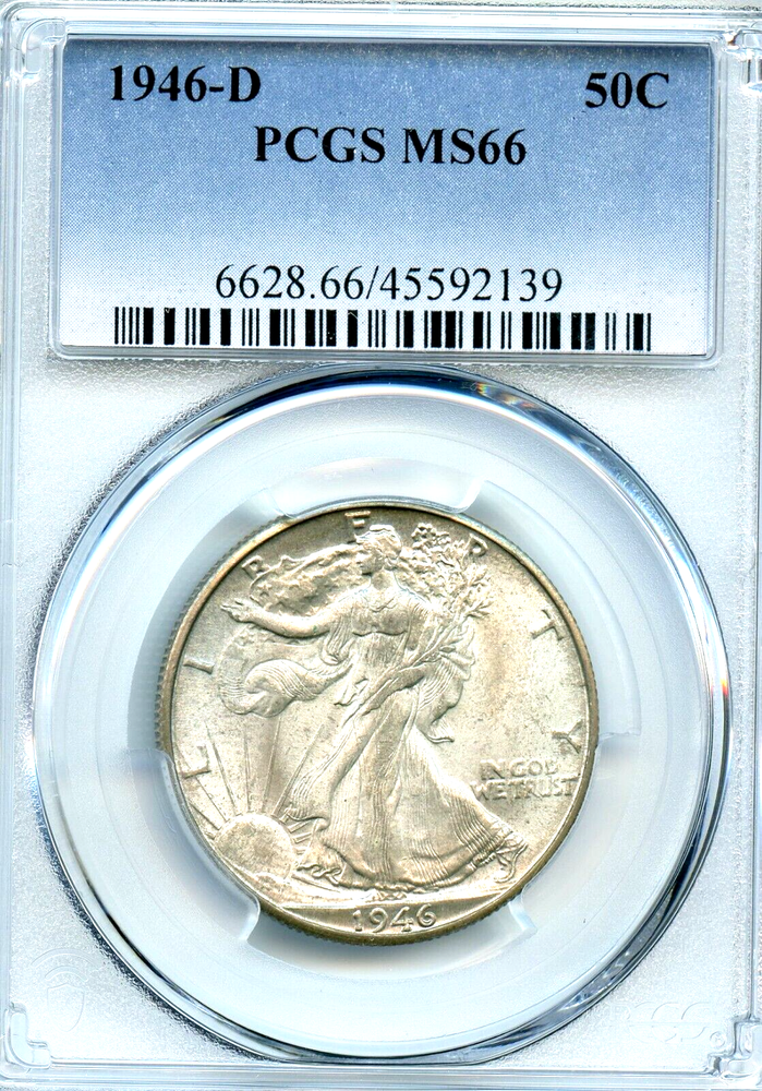 1946-D Walking Liberty Half Dollar, PCGS MS66
