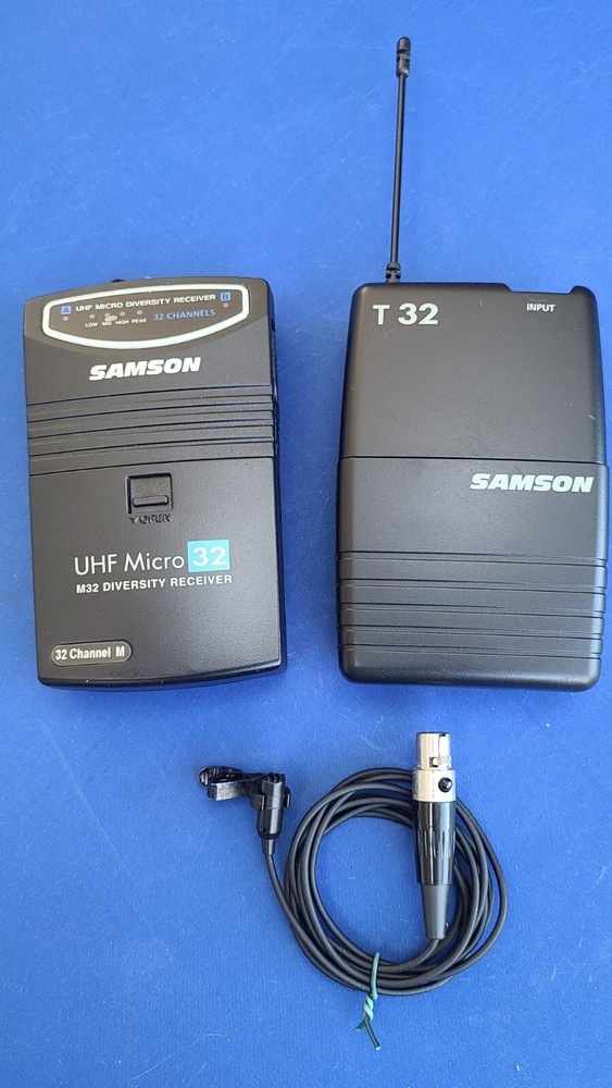 SAMSON UHF MICRO 32 CH DIVERSITY WIRELESS LAVALIERE & HANDHELD CAMERA MIC SYSTEM