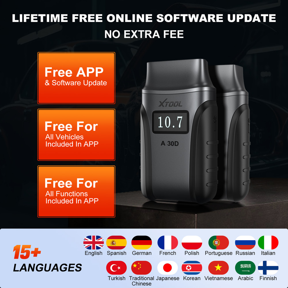 XTOOL 2025 A30D OBD2 Scanner Full System Diagnostic Bi-directional Code Reader