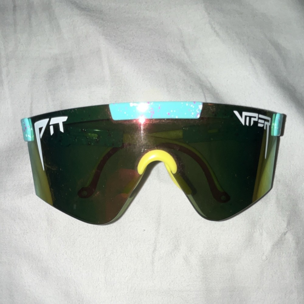 Pit Viper Cycling Sunglasses Mirrored Multicolor Lens Shield Lightweight